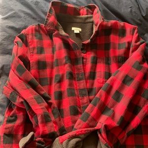LLBean fleece lined flannel